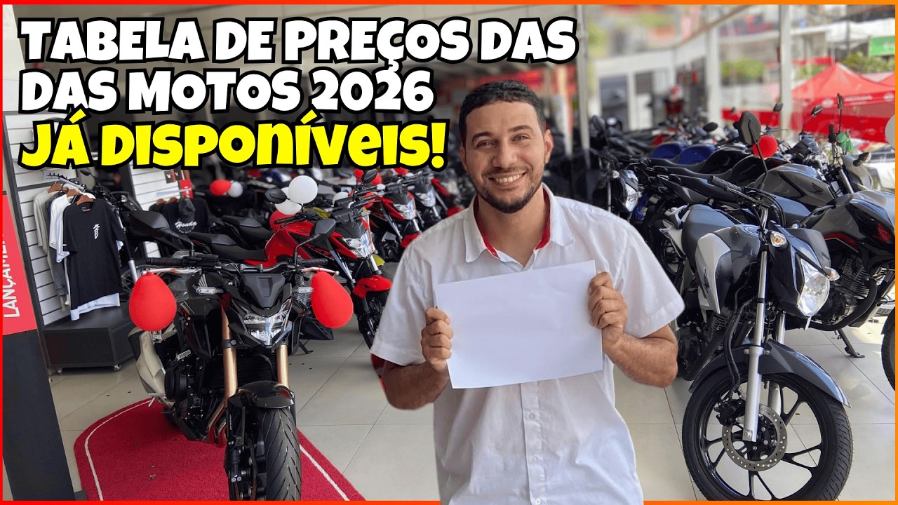 Primeira TABELA DE PREÇOS HONDA de 2026: Preços Reais de Todas as Motos Honda! 25/26 vs 26/26!