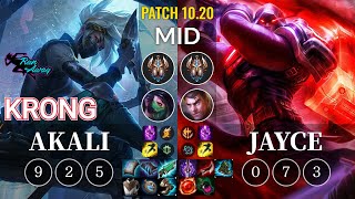 RNW KronG Akali vs Jayce Mid - KR Patch 10.20