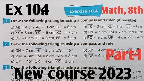Exercise 10.4 class 8 Math Geometry  unit 10 Part-1| New course kpktbb and ptb 2023 SNC