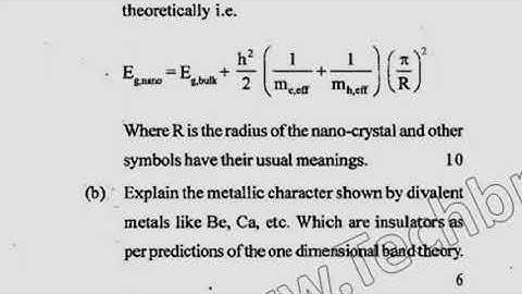 MSc Physics 4th Sem Physics of Nano Material Question Paper