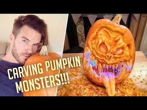 CARVING A PUMPKIN MONSTER!