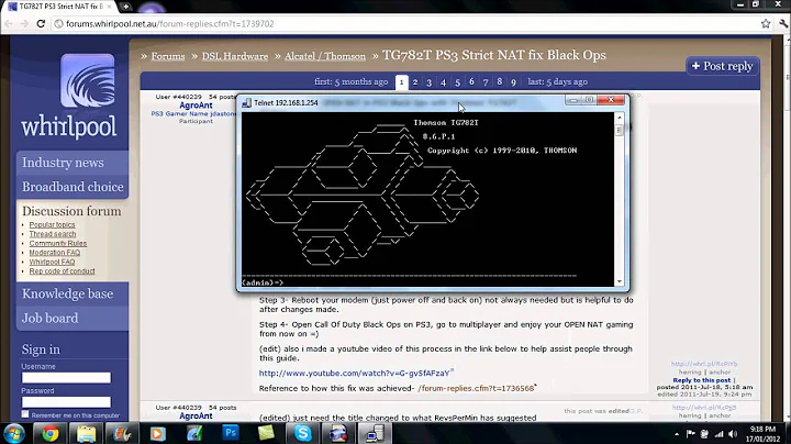 How To Open Your NAT Type For COD, Thomson TG782T,...