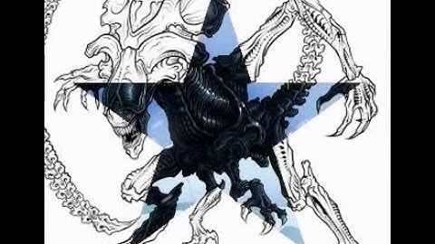 xenomorph queen step by step drawing