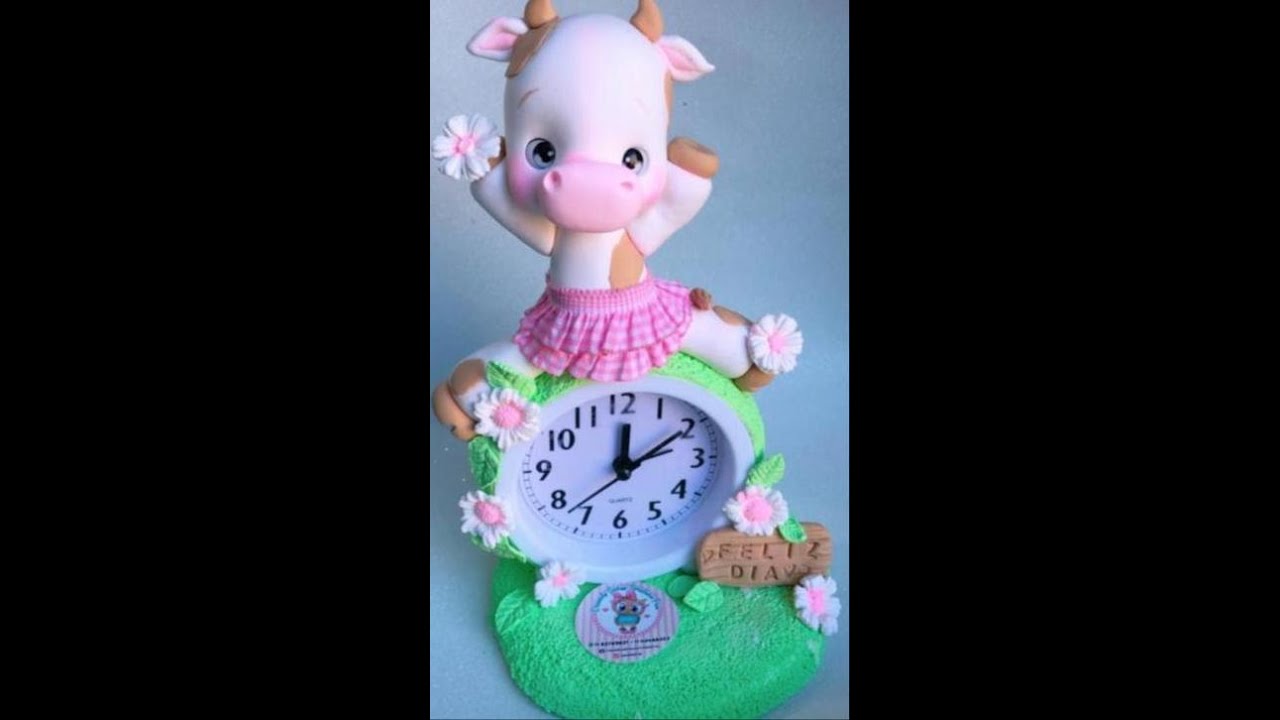 UTILITARIO - VAQUITA RELOJ REALIZADA EN PORCELANA FRIA (●'◡'●)