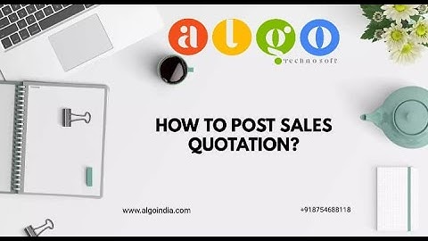 HOW TO POST SALES QUOTATION IN ALGO /ALGO ERP SOFTWARE /INVOICE SOFTWARE /ACCOUNTING SOFTWARE