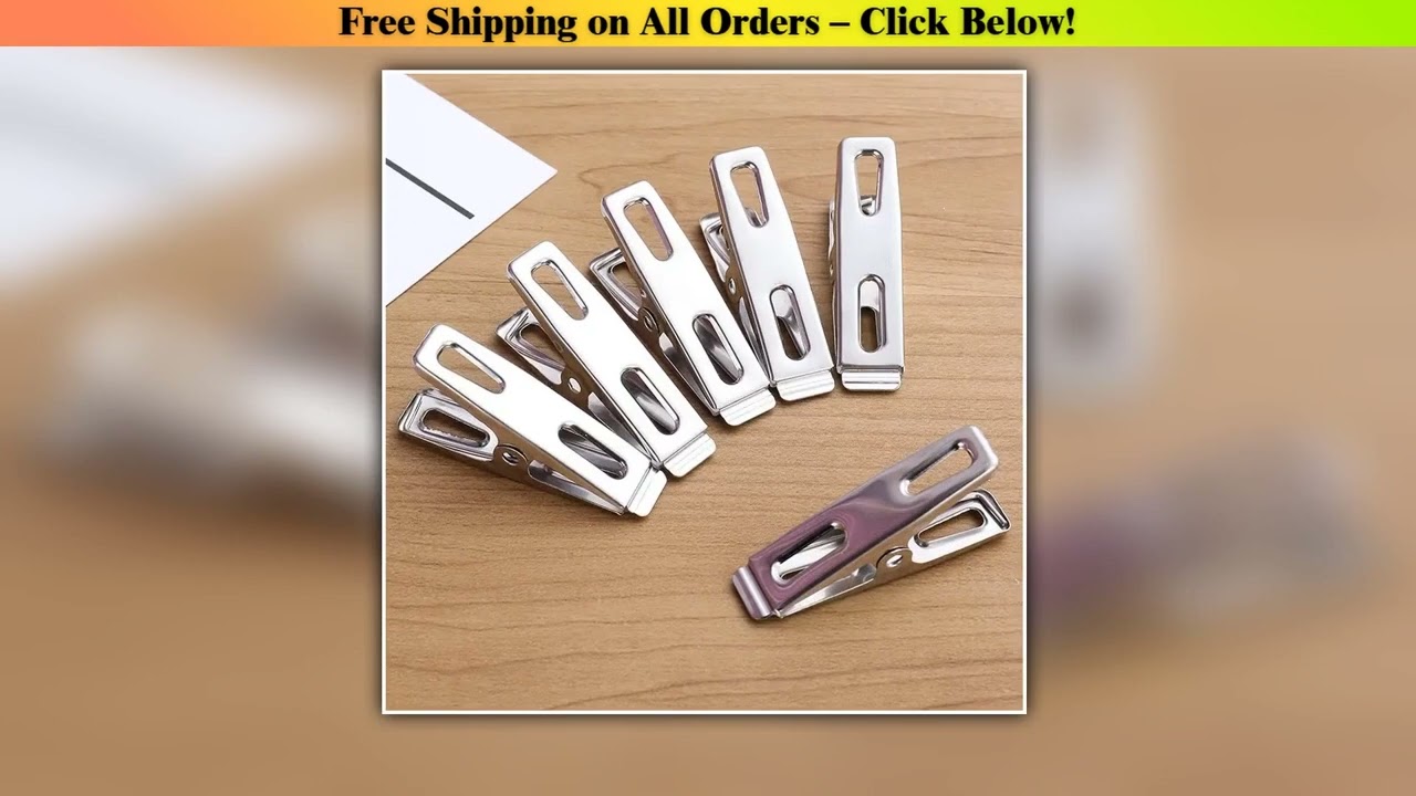 40 Pcs Clothes Pegs Stainless Steel Washing Line Hang Pins Windproof Metal Clamps Upgrade Edition