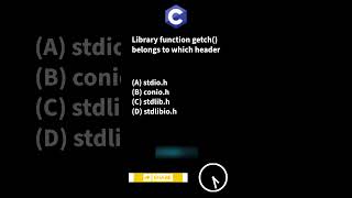 C Programming Quiz #2 - Library function getch() belongs to which header file? #cprogramming #quiz