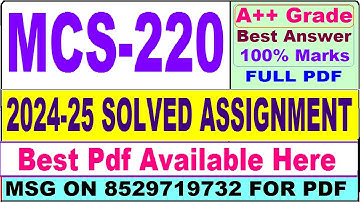 MCS 220 solved assignment 2024-25 || mcs 220 solved assignment 2025 in English || ignou mcs220 2025