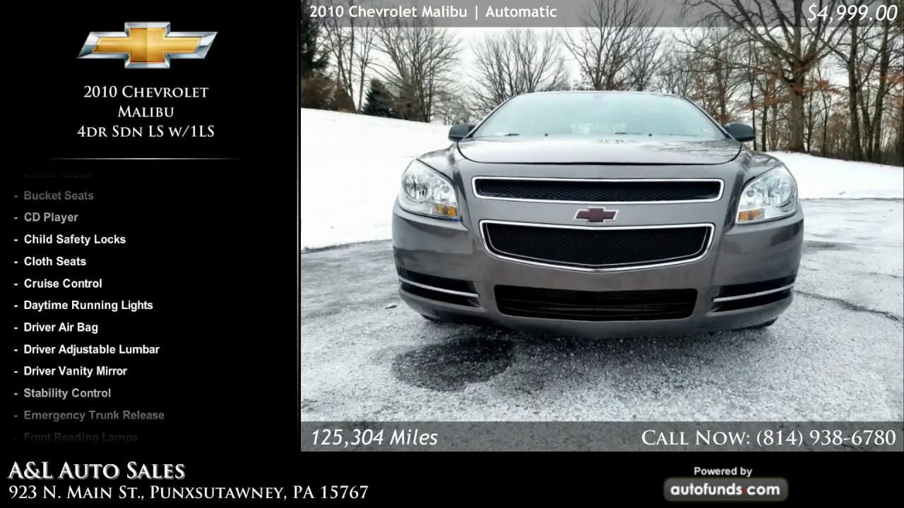 Used 2010 Chevrolet Malibu A&L Auto Sales, Punxsutawney, PA SOLD