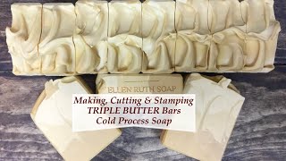 Making TRIPLE BUTTER Cold Process Soap w/ Mango, Shea & Cocoa butters | Ellen Ruth Soap