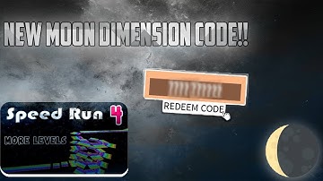 New 🌙MOON! Dimension Code!! in Speed Run 4 🌘[ROBLOX]