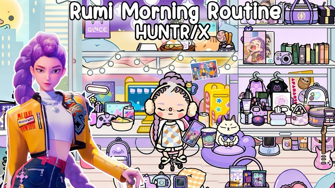 Rumi Morning Routine 😈💜 | HUNTR/X K-Pop Demon Hunters | Toca Boca World ...