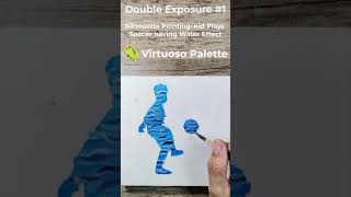 Double Exposure 1 | Silhouette Painting on Kid Plays Soccer having Water Effect | Time Lapse Version