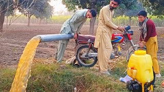 Bike Power: Motorcycle Tube Well Water Extraction | Village Farming DIY Marvel