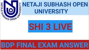 NSOU BDP SHI 3 ONLINE EXAM ANSWER 2021 ll shi 3 Live Exam Answer bdp 2021