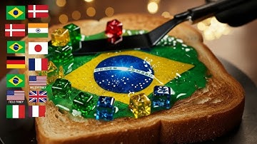 Spreading Country Flags on Toast 🌍 | Oddly Satisfying AI ASMR for Sleep, Relaxation & Visual Trigger