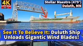 ⚓See It To Believe It: Duluth Ship Unloads Gigantic Wind Blades!