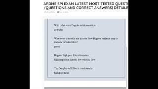 ARDMS SPI EXAM LATEST MOST TESTED QUESTIONS
