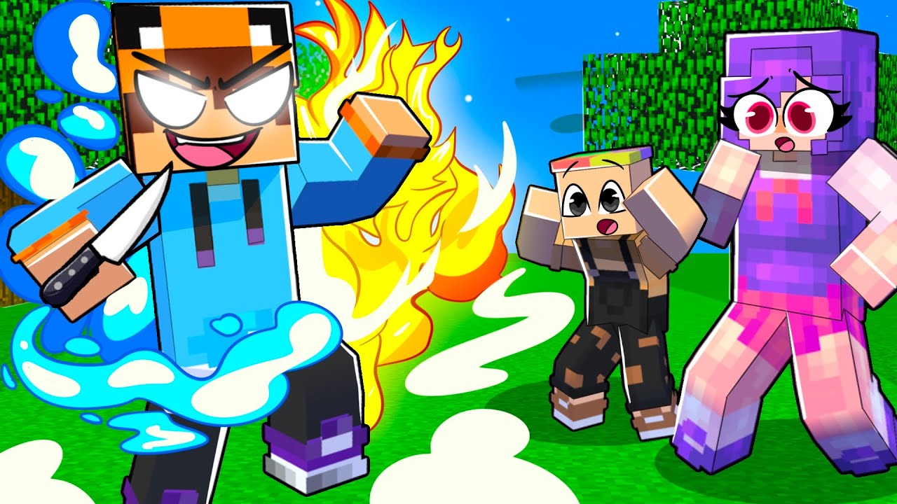MINECRAFT pero CONSEGUIMOS Una VIDA ELEMENTAL en Murder Mistery🔥💧