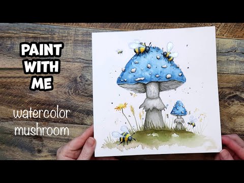 Easy Watercolor Mushroom