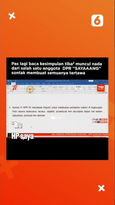 Suara Panggilan Sayang Bikin Heboh Rapat DPR dengan Kapolri #Shorts
