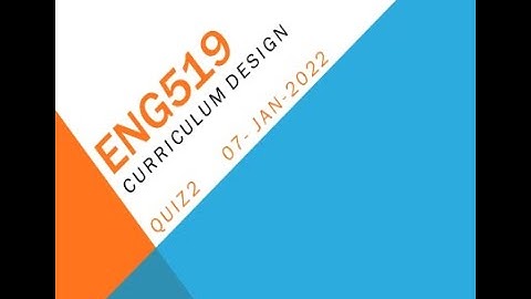 ENG519 Curriculum Design Quiz No 2 Solution