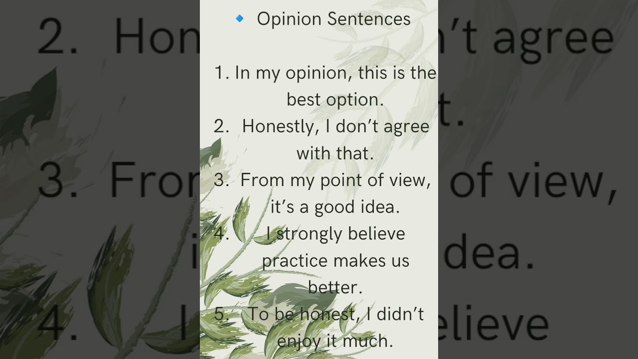 Opinion sentences 