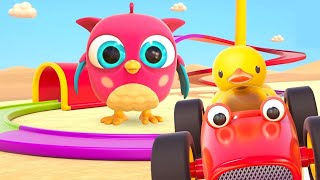 A race track for toy cars. Baby cartoons for kids with Hop Hop the Owl. Kids' learning videos. screenshot 4