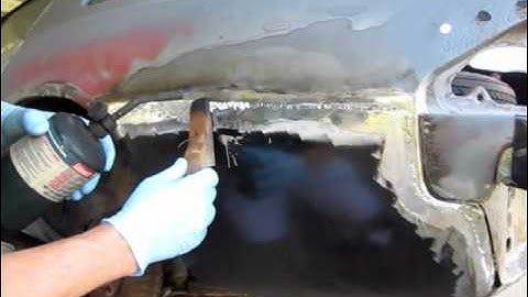 Lead Free Auto Body Solder on Patch Panel Seam