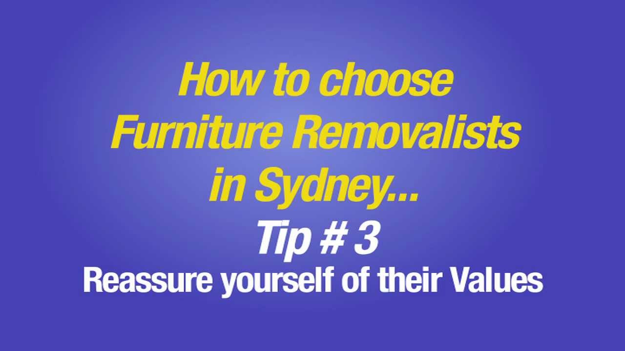 How to Choose Removalists Sydney Tip 3 What do the Furniture