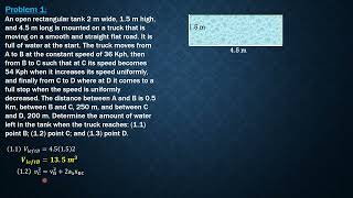 RELATIVE EQUILIBRIUM OF LIQUIDS, Example 1