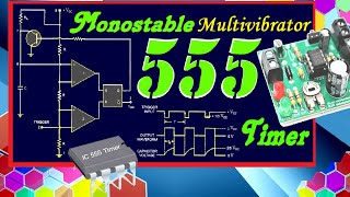 Monostable multivibrator with 555 timer