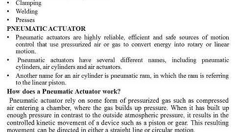 Additive Manufacturing (15ME82) Module 2 Hydraulic and Pneumatic actuators