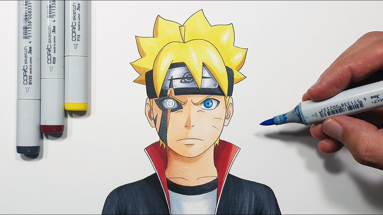 HOW TO DRAW AND COLOR THE BORUTO STEP BY STEP - NARUTO NEXT 