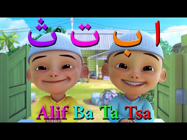 Upin Ipin u0026 Tayo, Learning and singing hijaiyah letters, Arabic letters and Indonesian texts class=