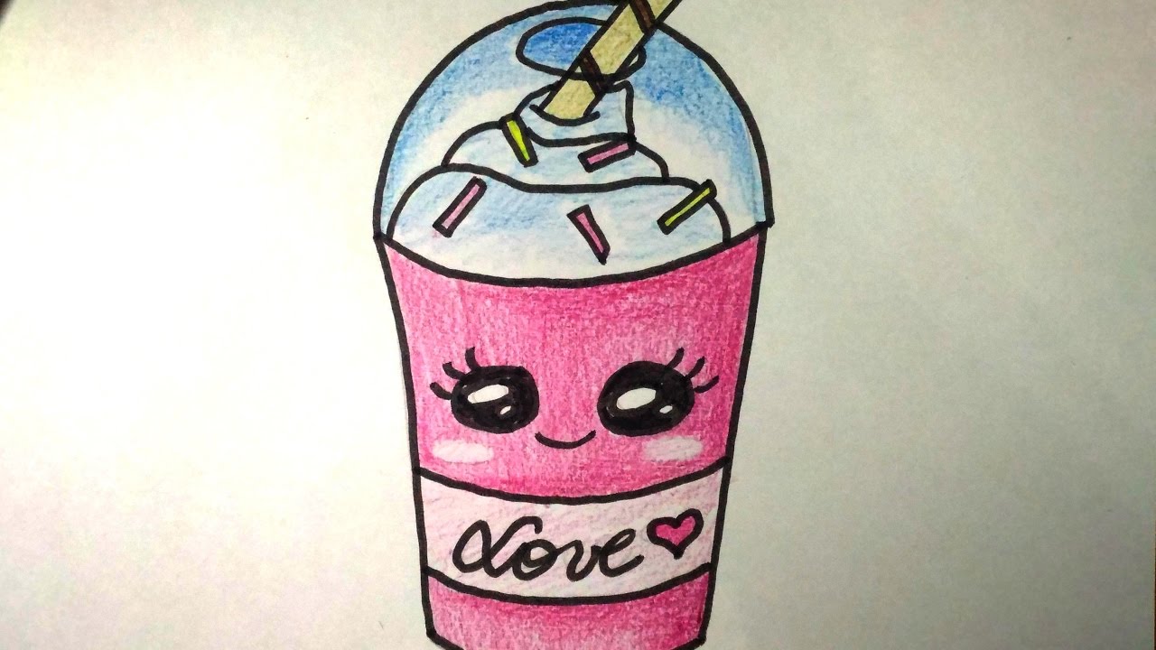 Desenho para colorir de milk-shake fofo