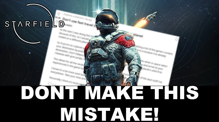 Why Fast Travel in Starfield Could Ruin Your Game Experience! 🚀⏱️