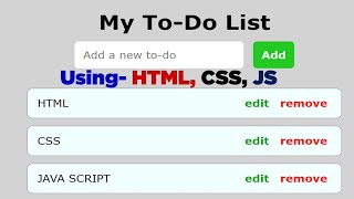 #ToDo_List || Using HTML, CSS, JavaScript || Practice Beginner..... Class - 5