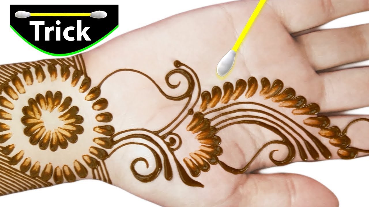 Easy Simple Mehndi Design Front Hand New Cotton Bud Mehndi