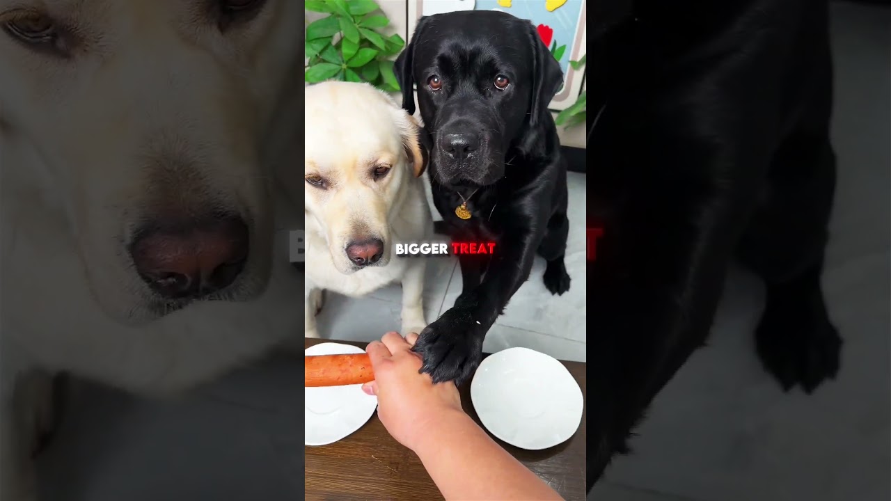 The black dog was so hungry🥺