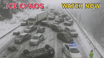 Icy Road Madness! Cars Lose Control on Slippery Roads | Caught on Camera