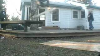 Kevin Double Kickflip off Ledge (on his second try)