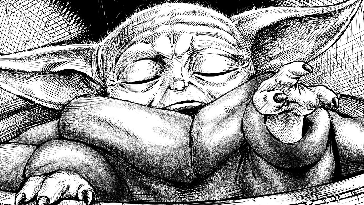 Baby Yoda Drawing Time Lapse Video From The Procreate App Youtube