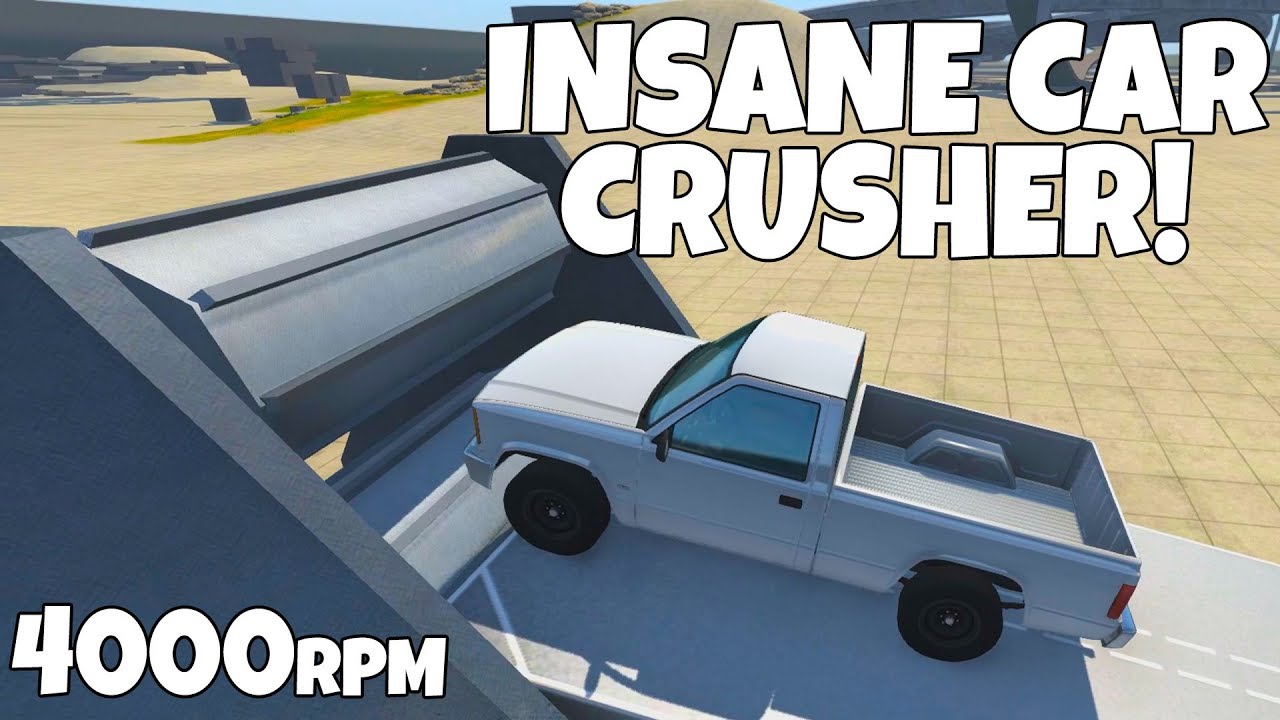 SENDING CARS THROUGH A HEAVY ROLLER! - BeamNG Drive - V-3 beamng drive car mods
