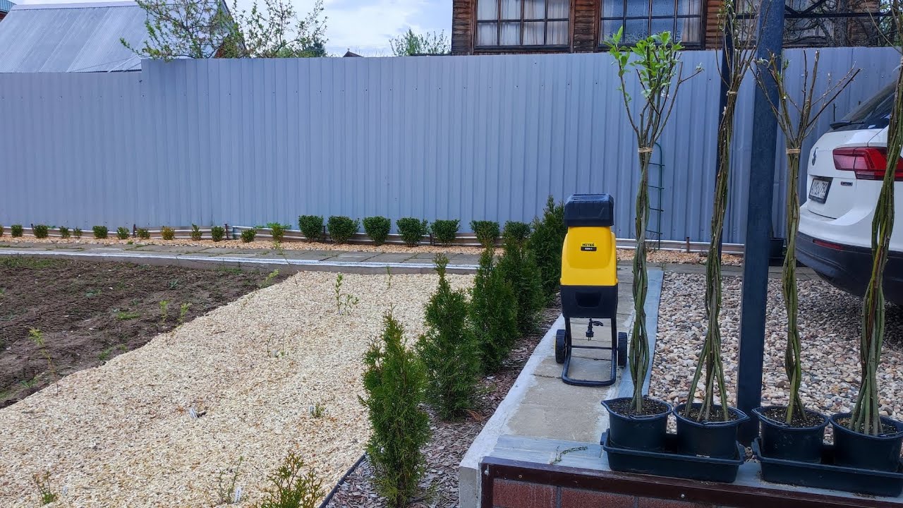 Мульчируем гортензии и участок измельчитель веток Huter ES-1.Теплица череночник, плетение ивы самому