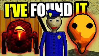 Creepy Baldi's Head and Cop Badges