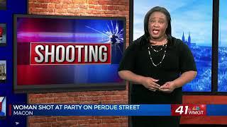 Woman shot several times after a fight breaks out at a party in Macon