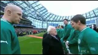 President Michael D meets Irish rugby giants