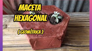 Maceta HEXAGONAL de Cemento: PROCESO  Completo desde la Mezcla hasta la Personalización (2023)
