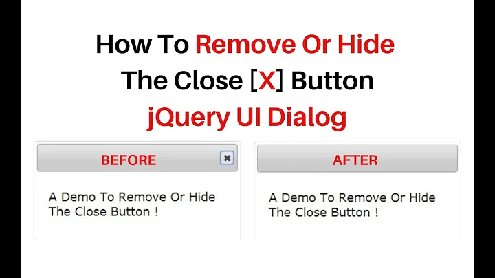 Remove hide close button from jquery UI dialog 1.12.1
